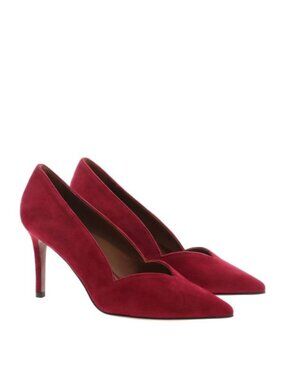 Sigerson Morrison Burgundy Suede V-vamp Pumps Size 9